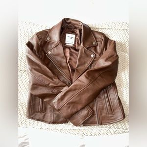 Abercrombie vegan leather moto jacket